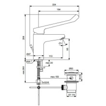 Смеситель для раковины с донным клапаном Ideal Standard Base B5114AA