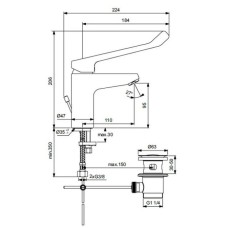 Смеситель для раковины с донным клапаном Ideal Standard Base B5114AA