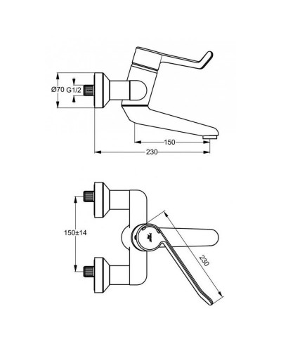 Смеситель для раковины без донного клапана Ideal Standard Ceraplus B8223AA