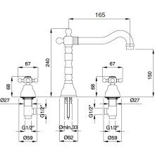 Смеситель для раковины Migliore Revival ML.REV-412.BR