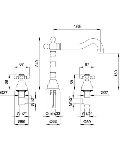 Смеситель для раковины Migliore Revival ML.REV-412.BR