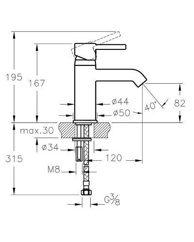 Смеситель для раковины Vitra Minimax S A41984EXP Хром