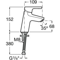 Смеситель для раковины без донного клапана Roca Malva 5A323BC0M