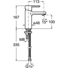 Смеситель для раковины с донным клапаном Roca Naia 5A3296C00