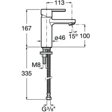 Смеситель для раковины с донным клапаном Roca Naia 5A3296C00