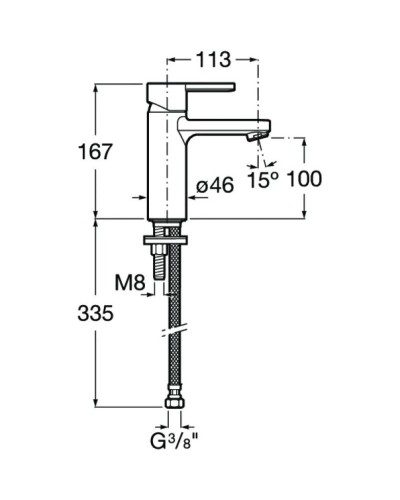 Смеситель для раковины с донным клапаном Roca Naia 5A3296C00