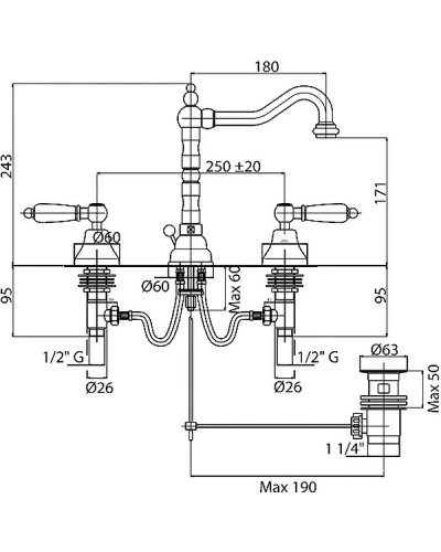 Смеситель для раковины Cezares First-BLS2-01-M Хром