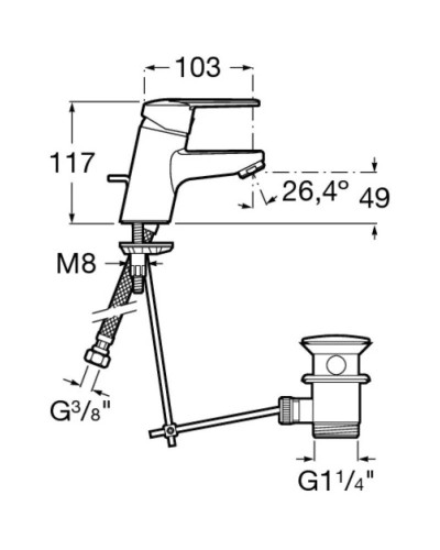 Смеситель для раковины с донным клапаном Roca Victoria 5A3N25C0M