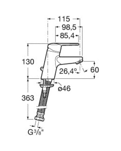 Смеситель для раковины без донного клапана Roca Victoria 5A3G25C00