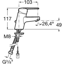 Смеситель для раковины без донного клапана Roca Victoria 5A3125C00
