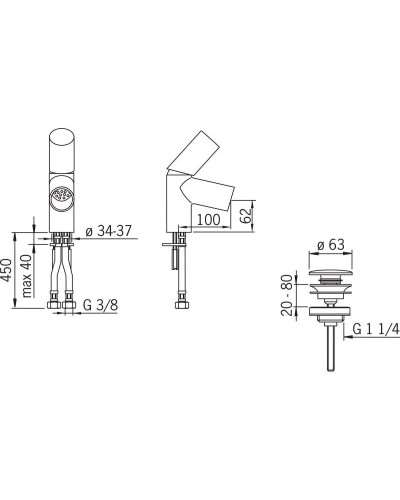Смеситель для раковины с донным клапаном Oras Alessi Dot 8610F