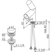 Смеситель для раковины с донным клапаном Oras Alessi Dot 8610F