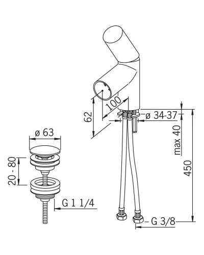 Смеситель для раковины с донным клапаном Oras Alessi Dot 8610F
