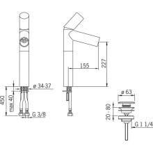 Смеситель для раковины с донным клапаном Oras Alessi Dot 8601F