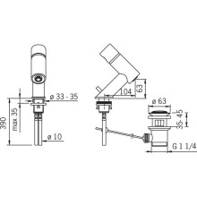 Смеситель для раковины с донным клапаном Oras Alessi One 8500
