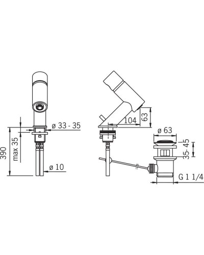 Смеситель для раковины с донным клапаном Oras Alessi One 8500