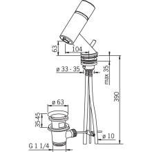 Смеситель для раковины с донным клапаном Oras Alessi One 8500