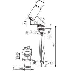 Смеситель для раковины с донным клапаном Oras Alessi One 8500