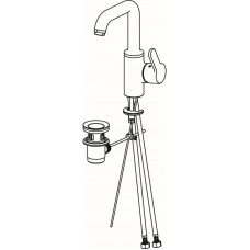 Смеситель для раковины с донным клапаном Oras Aquita 2933F