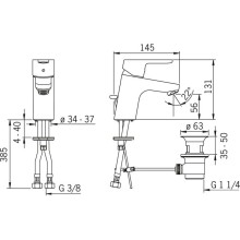 Смеситель для раковины с донным клапаном Oras Aquita 2900F