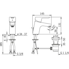 Смеситель для раковины с донным клапаном Oras Aquita 2900F