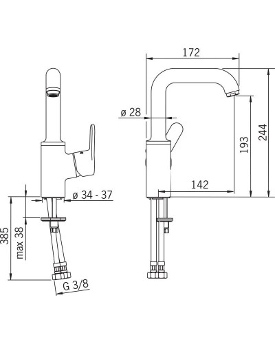 Смеситель для раковины Oras Aquita 2934F
