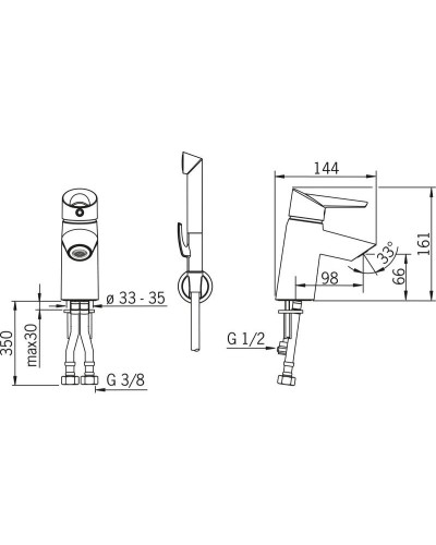 Смеситель для раковины с гигиеническим душем Oras Optima 2712F
