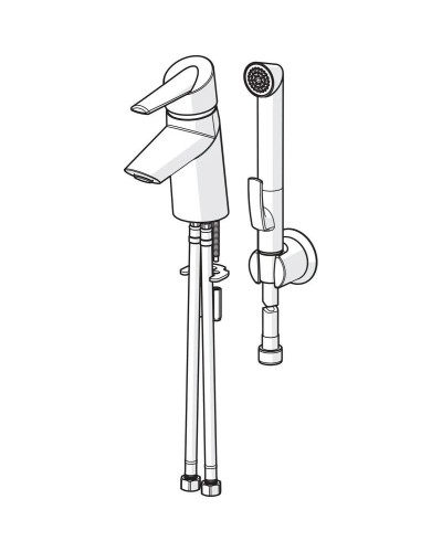 Смеситель для раковины с гигиеническим душем Oras Optima 2712F