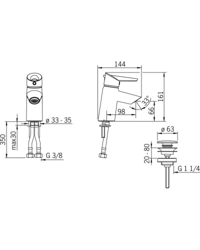 Смеситель для раковины с донным клапаном Oras Optima 2700FG