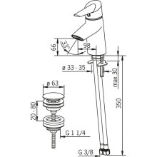 Смеситель для раковины с донным клапаном Oras Optima 2700F