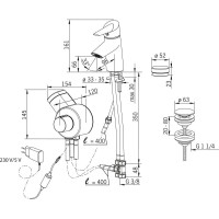 Термостат для раковины с донным клапаном Oras Optima 2701FT