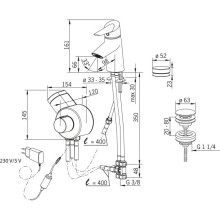 Термостат для раковины с донным клапаном Oras Optima 2701FT