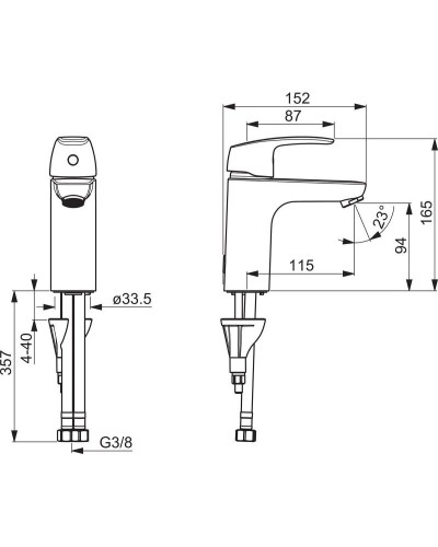Смеситель для раковины без донного клапана Oras Safira 1011F