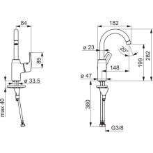 Смеситель для раковины без донного клапана Oras Safira 1007F