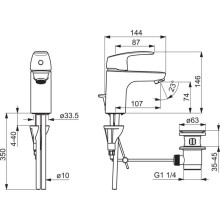 Смеситель для раковины с донным клапаном Oras Safira 1004