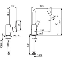 Смеситель для раковины Oras Saga New 3907F