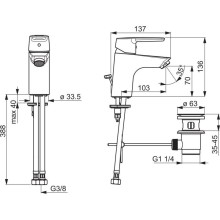 Смеситель для раковины с донным клапаном Oras Saga New 3904F