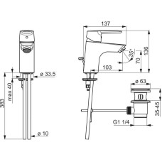 Смеситель для раковины с донным клапаном Oras Saga New 3904