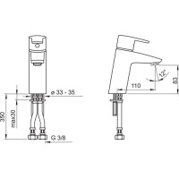 Смеситель для раковины Oras Cubista 2810F