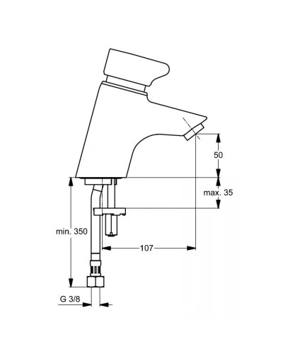 Смеситель для раковины без донного клапана Ideal Standard Ceraplus B8295AA