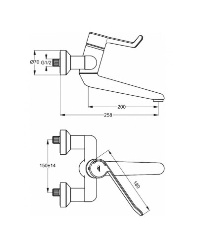Смеситель для раковины без донного клапана Ideal Standard Ceraplus B8316AA