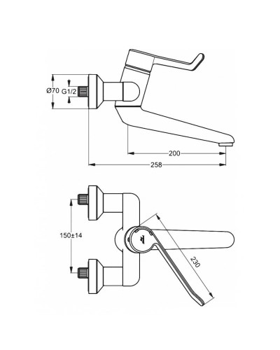Смеситель для раковины без донного клапана Ideal Standard Ceraplus B8317AA