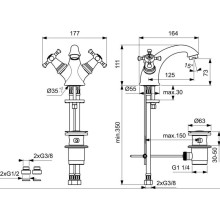 Смеситель для раковины с донным клапаном Ideal Standard Reflections B9653AA
