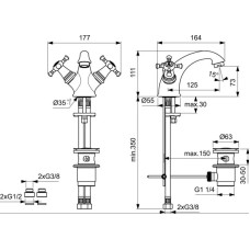 Смеситель для раковины с донным клапаном Ideal Standard Reflections B9653AA