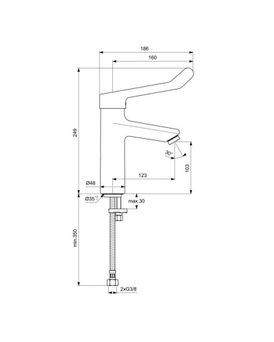 Смеситель для раковины без донного клапана Ideal Standard Ceraplus 2.0 BC106AA