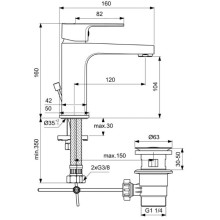 Смеситель для раковины с донным клапаном Ideal Standard Esla BC224AA