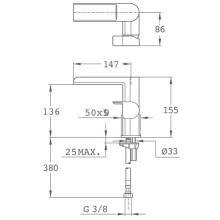 Смеситель для раковины без донного клапана Teka Formentera 62331020NC