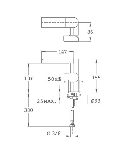 Смеситель для раковины без донного клапана Teka Formentera 62331020NC