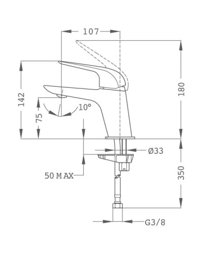 Смеситель для раковины без донного клапана Teka Itaca 67346020N2