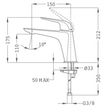 Смеситель для раковины без донного клапана Teka Itaca 67386020G3